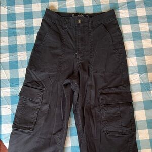 Hollister Black Wide Leg Cargo Pants